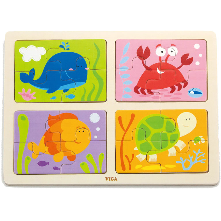 4-in-1 Puzzle Tray Sea Creatures - RGS Group